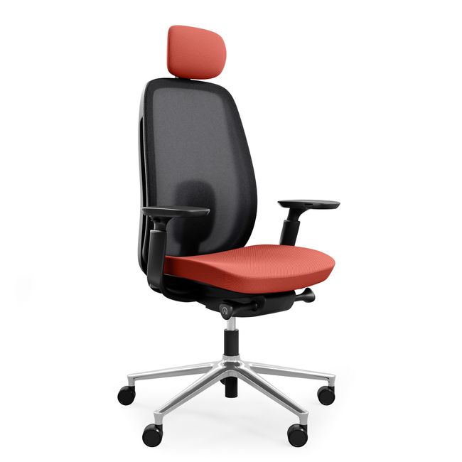 profim - PACE Bürodrehstuhl | Synchronmechanik, Netzrücken mit Kopfstütze