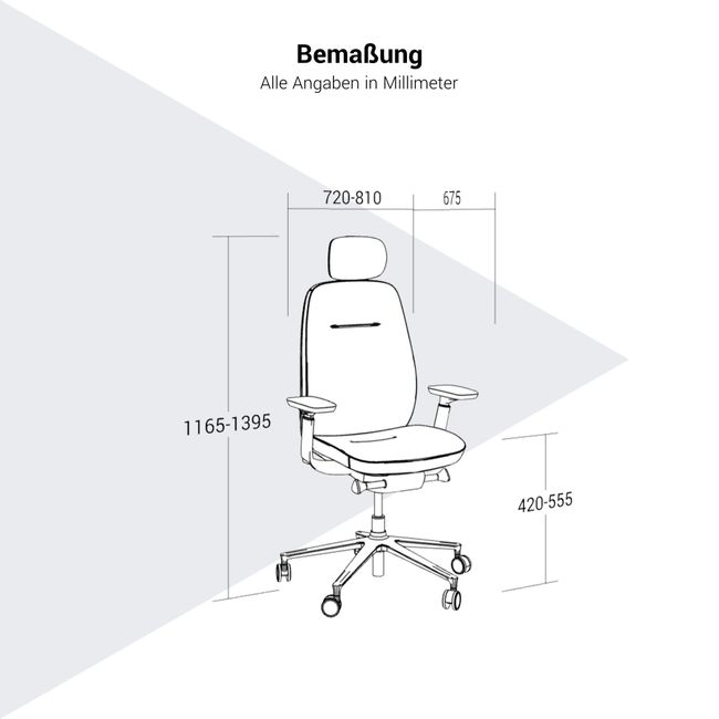 profim - PACE Bürodrehstuhl | Synchronmechanik, Netzrücken mit Kopfstütze