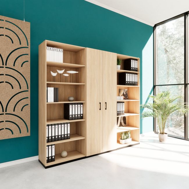 CHOICE Schrankwand | 6OH, 2400 x 2170 mm, Bernsteineiche