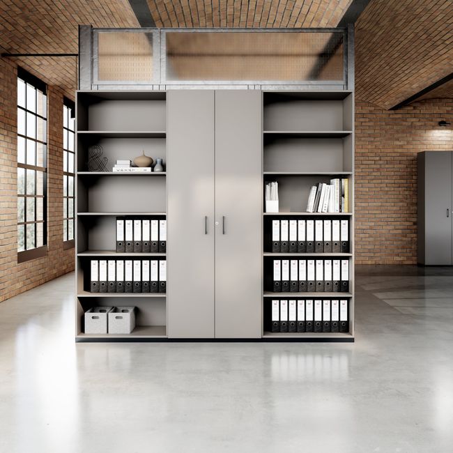 CHOICE Schrankwand | 6OH, 2400 x 2170 mm, Cubanitgrau