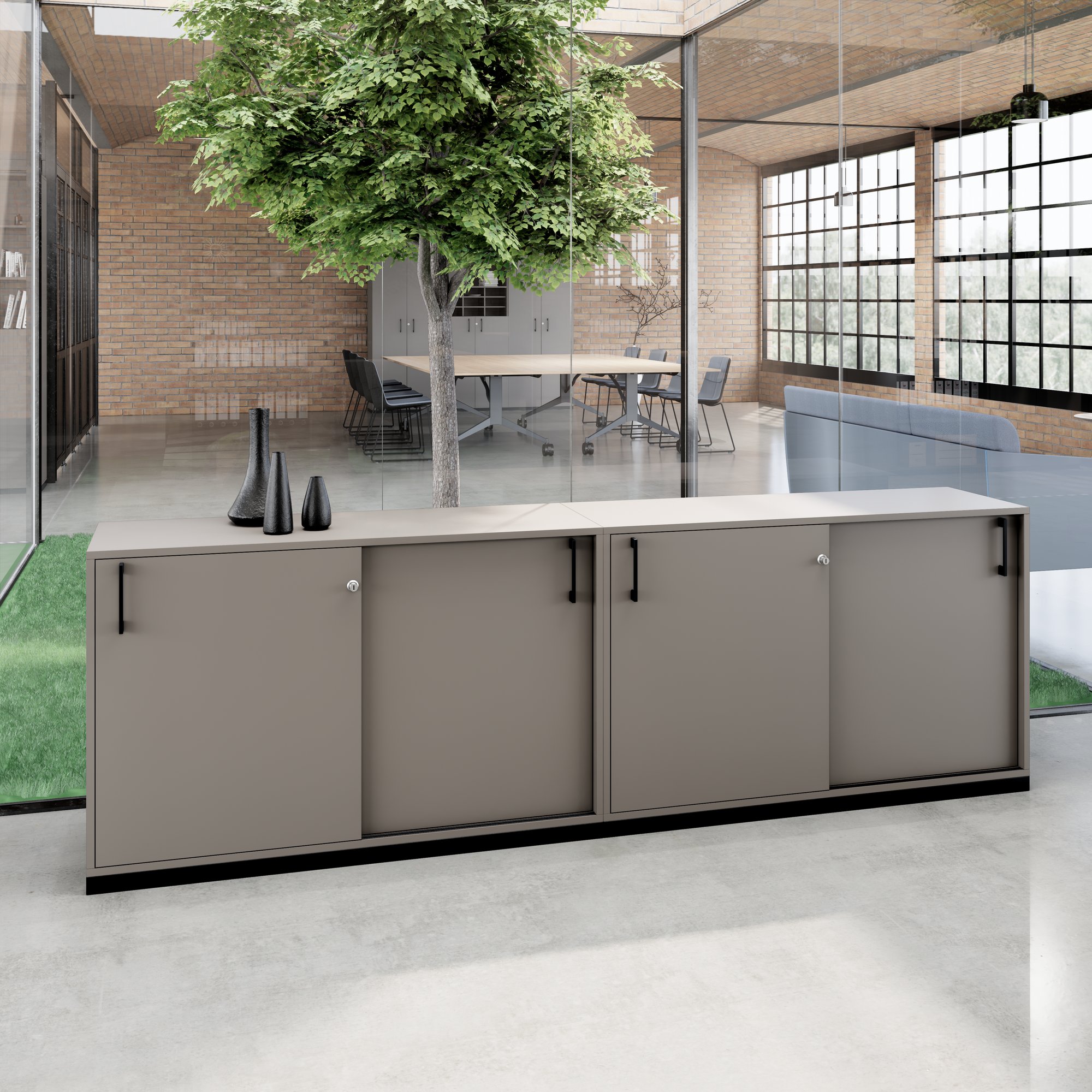 CHOICE Ensemble de placards | 2OH, 2400 x 760 mm, gris cubanite - 2 Main Image