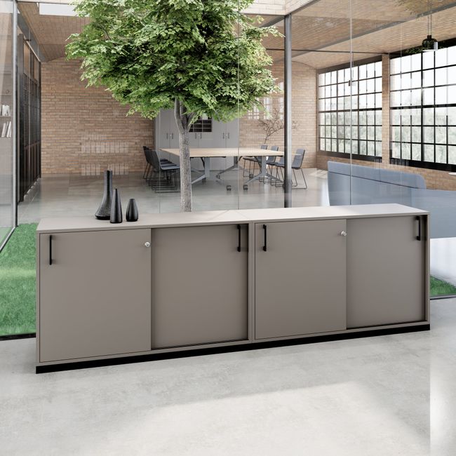 CHOICE Schrankset | 2OH, 2400 x 760 mm, Cubanitgrau CHOICE Schrankset | 2OH, 2400 x 760 mm, Cubanitgrau