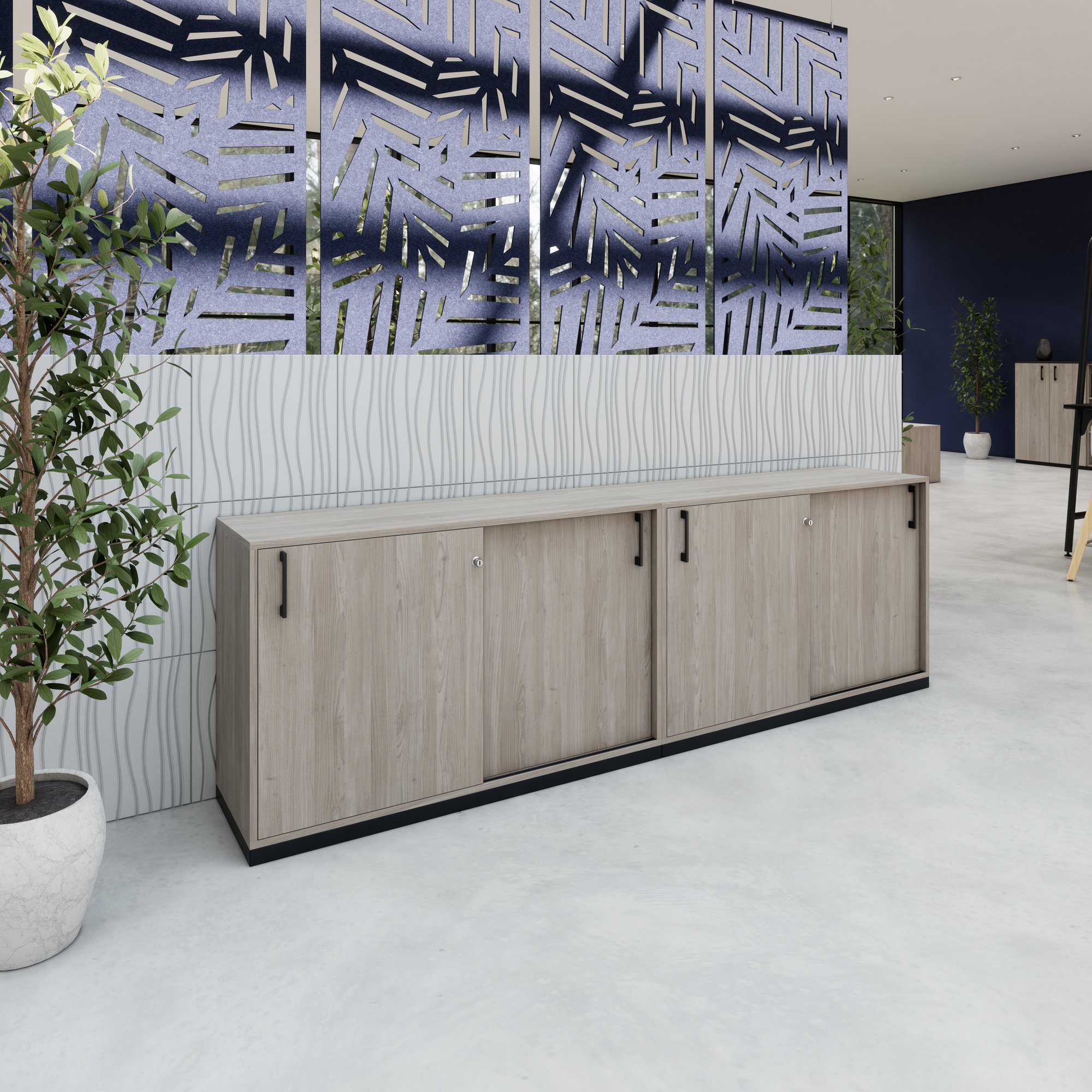 CHOICE Schrankset | 2OH, 2400 x 760 mm, Nordeiche grau - 2 Main Image