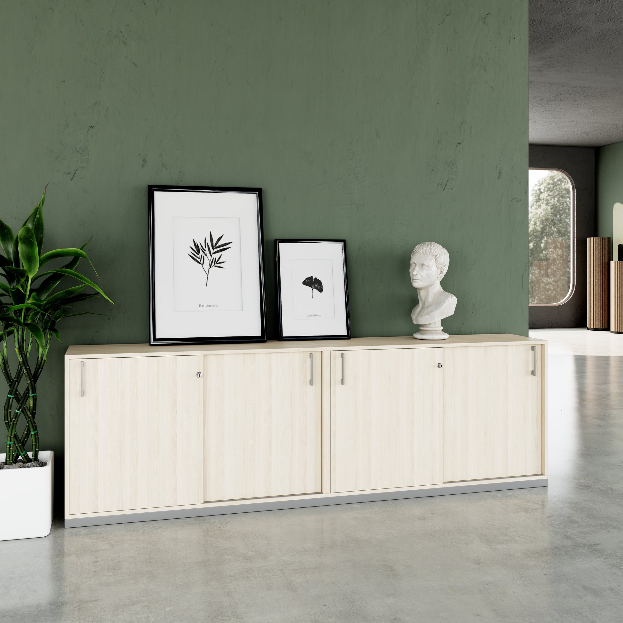 CHOICE Ensemble de placards | 2OH, 2400 x 760 mm, cendres de sable - 2 Main Image