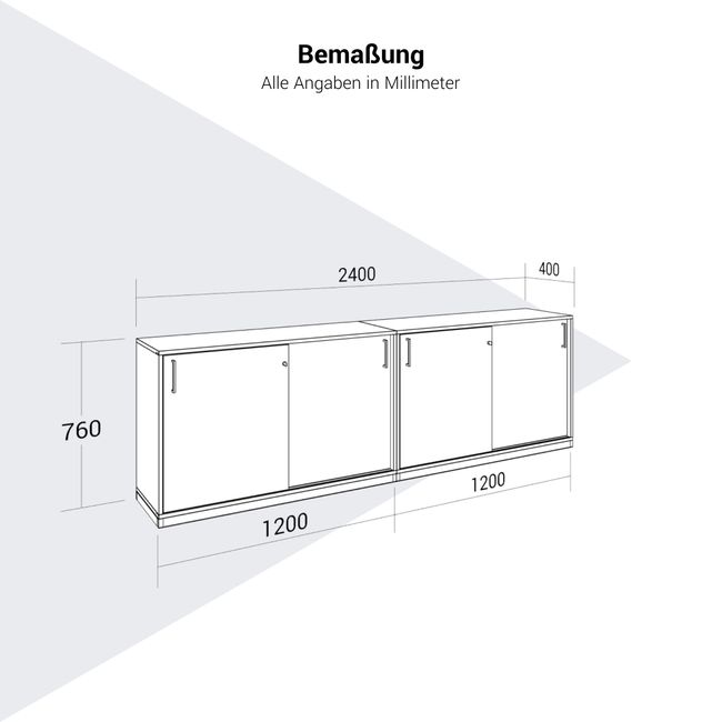 CHOICE Schrankset | 2OH, 2400 x 760 mm, Sandesche CHOICE Schrankset | 2OH, 2400 x 760 mm, Sandesche