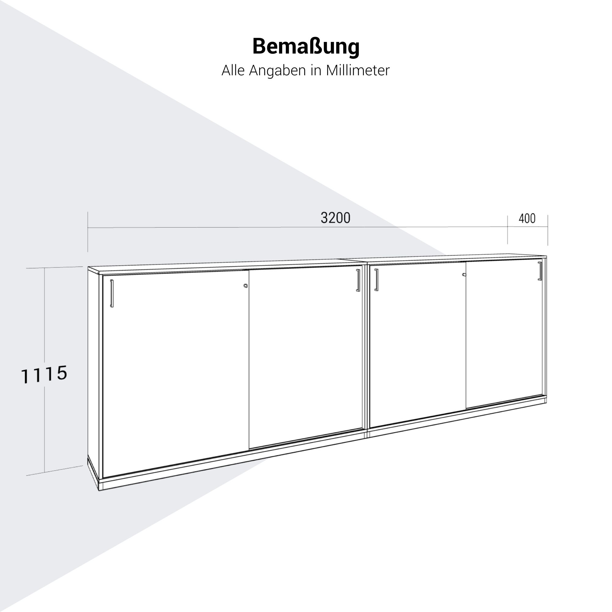 CHOICE Set di armadietti | 3OH, 3200 x 1115 mm, bianco - 7 Main Image