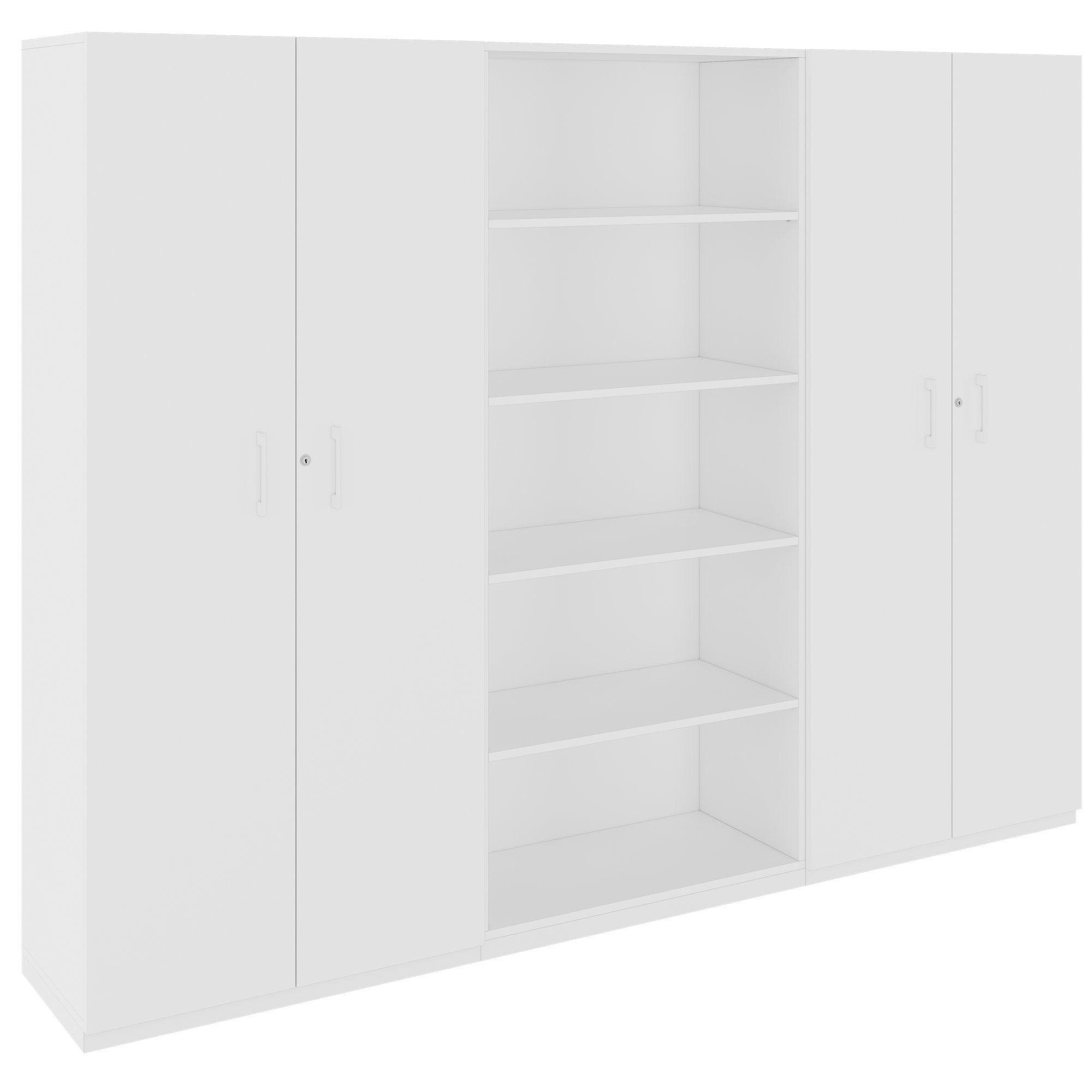 CHOICE Schrankwand | 5OH, 2400 x 1820 mm, Weiss - 1 Main Image