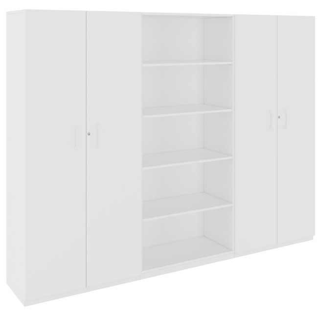CHOICE Schrankwand | 5OH, 2400 x 1820 mm, Weiß