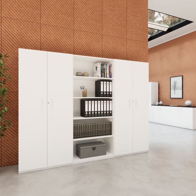 CHOICE Schrankwand | 5OH, 2400 x 1820 mm, Weiß