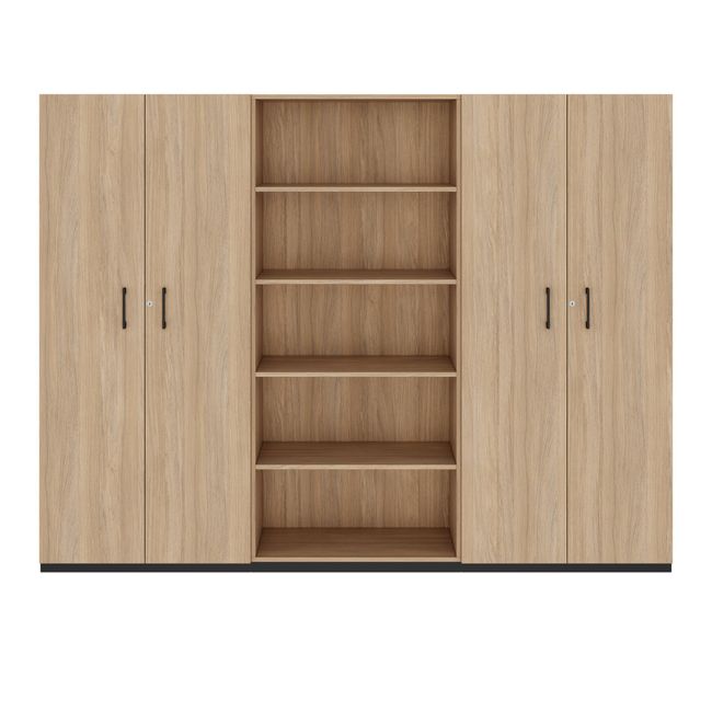 CHOICE Schrankwand | 5OH, 2400 x 1820 mm, Bernsteineiche