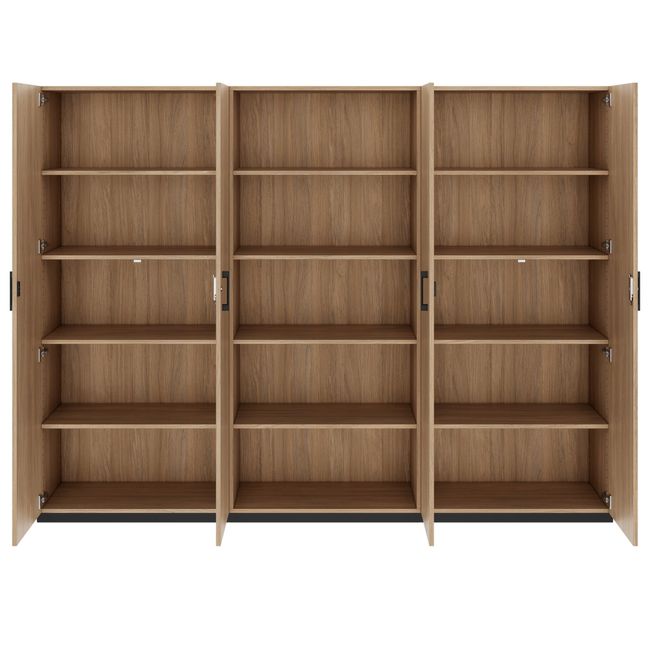 CHOICE Schrankwand | 5OH, 2400 x 1820 mm, Bernsteineiche