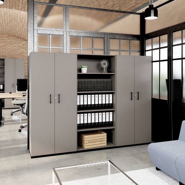 CHOICE Schrankwand | 5OH, 2400 x 1820 mm, Cubanitgrau