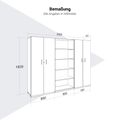 CHOICE Schrankwand | 5OH, 2400 x 1820 mm, Cubanitgrau - 10 Thumbnail Image