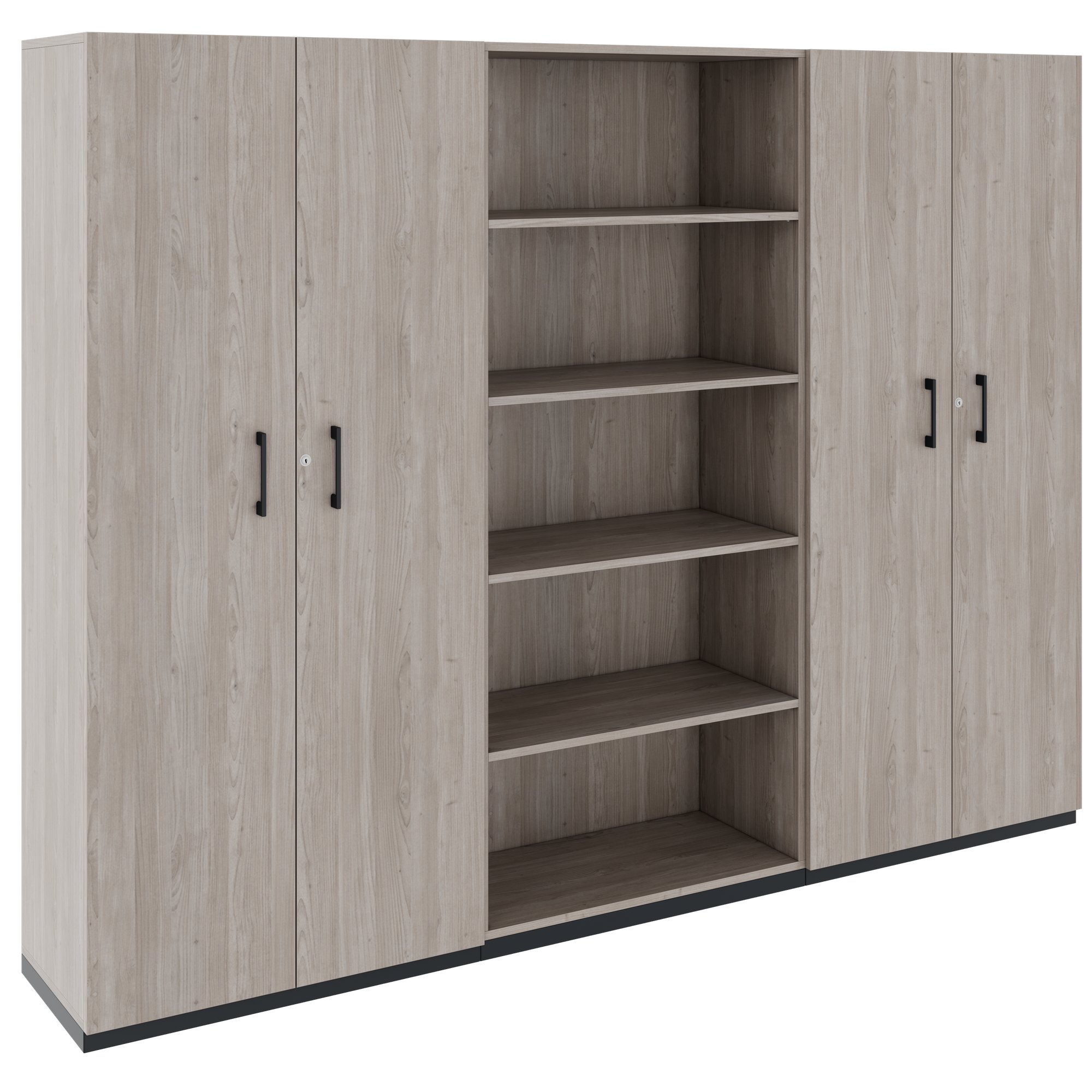 CHOICE Schrankwand | 5OH, 2400 x 1820 mm, Nordeiche grau - 1 Main Image