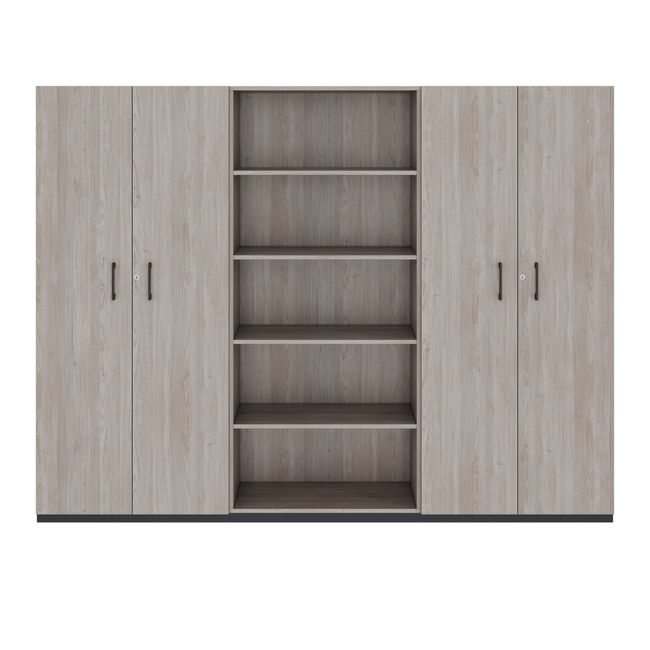 CHOICE Schrankwand | 5OH, 2400 x 1820 mm, Nordeiche grau