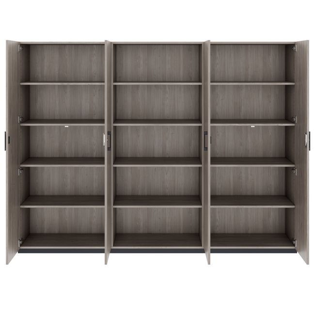 CHOICE Schrankwand | 5OH, 2400 x 1820 mm, Nordeiche grau