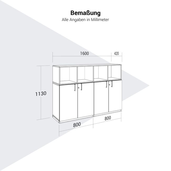 CHOICE Schrankset | 3OH, 1600 x 1130 mm, Weiß