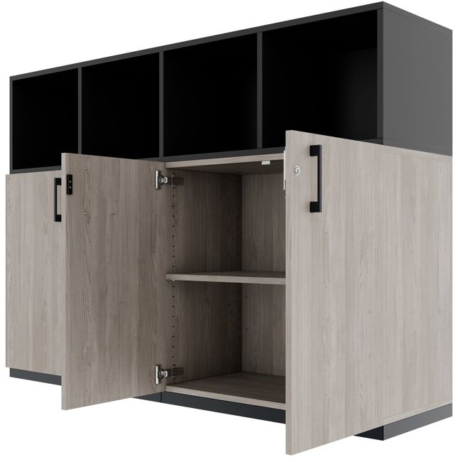 CHOICE Schrankset | 3OH, 1600 x 1130 mm, Nordeiche grau