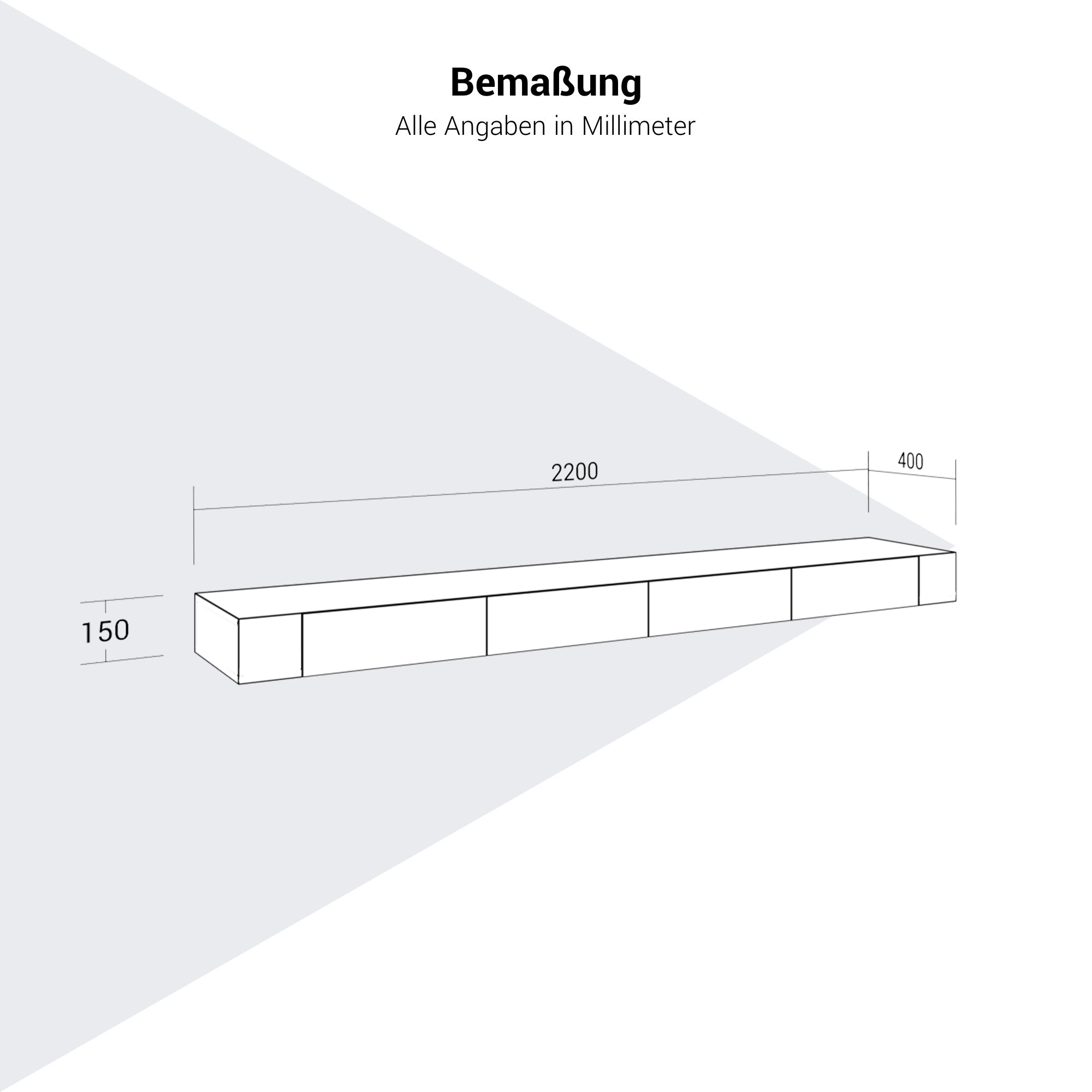 AIR EXECUTIVE Wandregal | 2200 x 150 mm, Echtholzfurnier - 13 Main Image