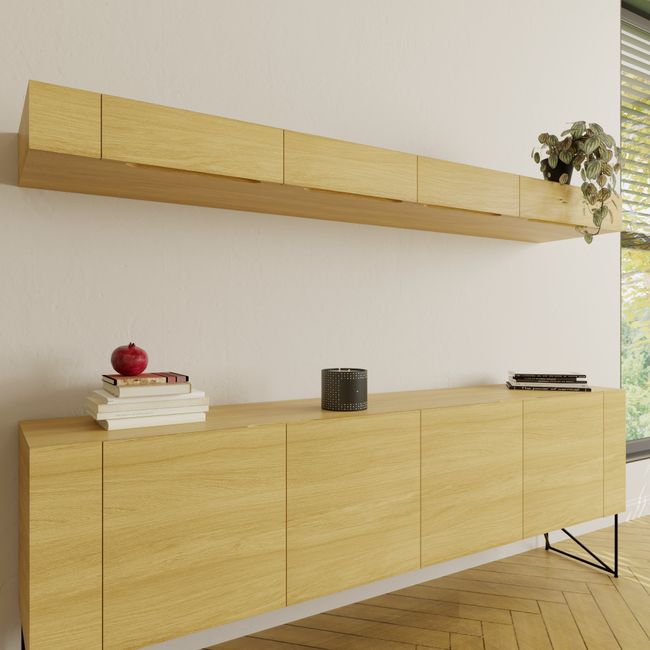 AIR EXECUTIVE Wandregal | 2200 x 150 mm, Echtholzfurnier