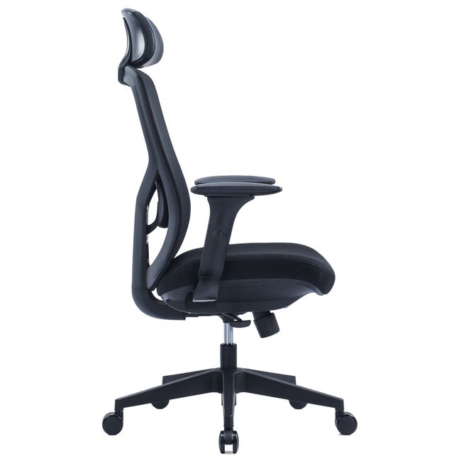 MOVE IT Bürodrehstuhl | Synchronmechanik, Kopfstütze, Schwarz