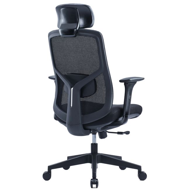 MOVE IT Bürodrehstuhl | Synchronmechanik, Kopfstütze, Schwarz