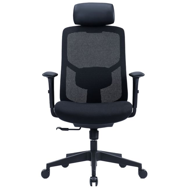 MOVE IT Bürodrehstuhl | Synchronmechanik, Kopfstütze, Schwarz