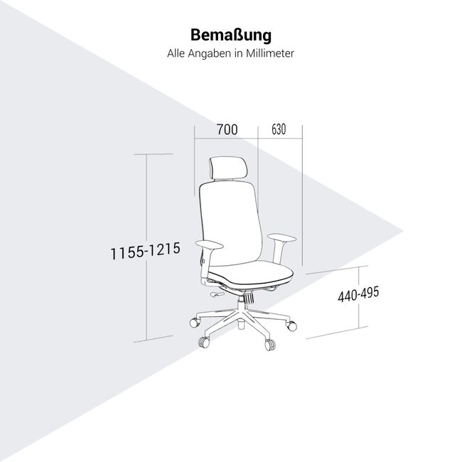 MOVE IT Bürodrehstuhl | Synchronmechanik, Kopfstütze, Schwarz