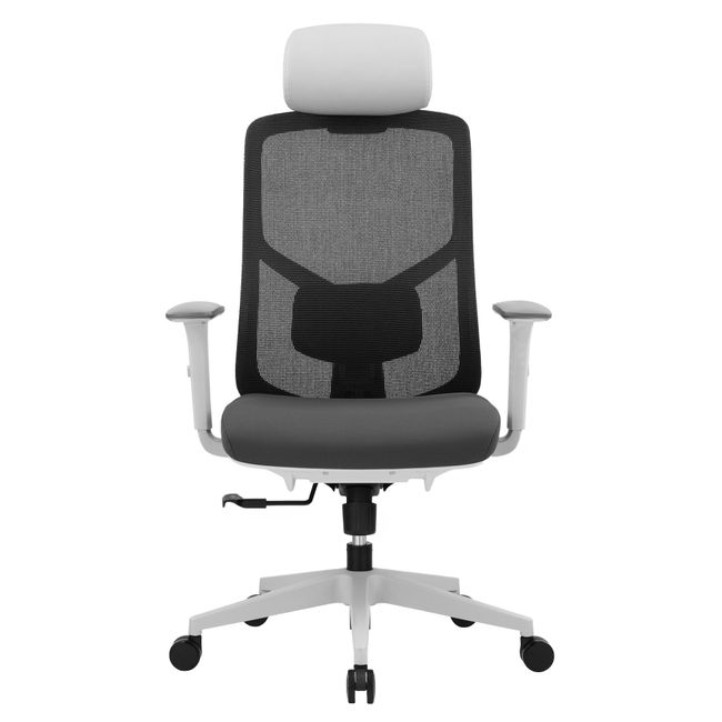 MOVE IT Bürodrehstuhl | Synchronmechanik, Kopfstütze, Grau