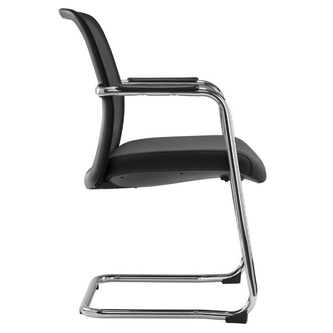 KYRA Freischwinger | Feste Armlehnen, Schwarz