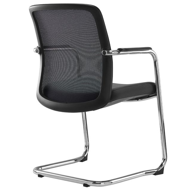 KYRA Freischwinger | Feste Armlehnen, Schwarz