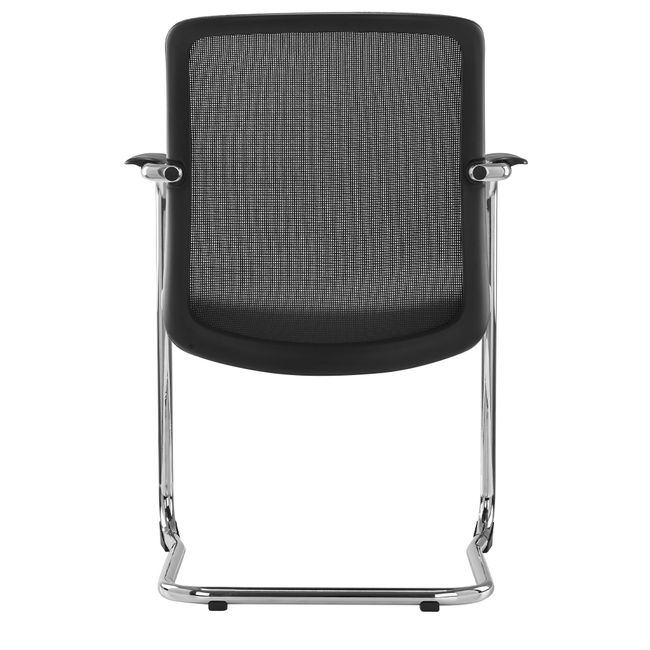 KYRA Freischwinger | Feste Armlehnen, Schwarz