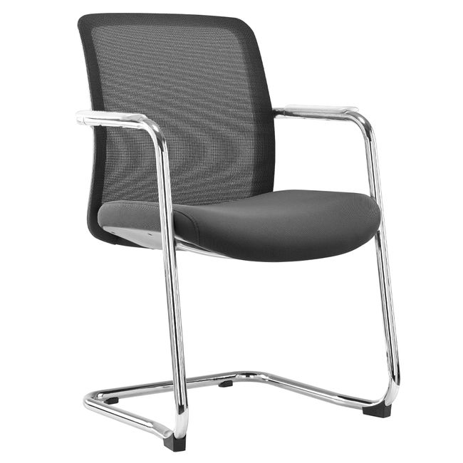 KYRA Freischwinger | Feste Armlehnen, Grau