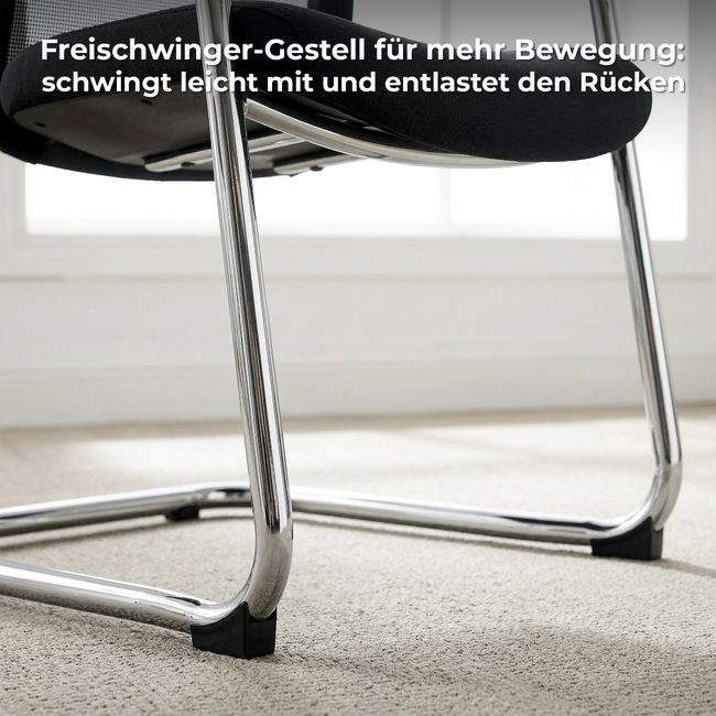 KYRA Freischwinger |   Feste Armlehnen, Grau