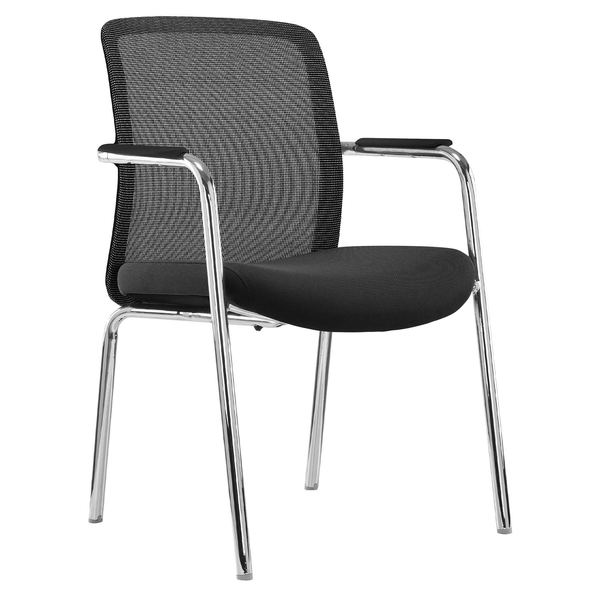 KYRA Besucherstuhl | Feste Armlehnen, Schwarz - 1 Main Image