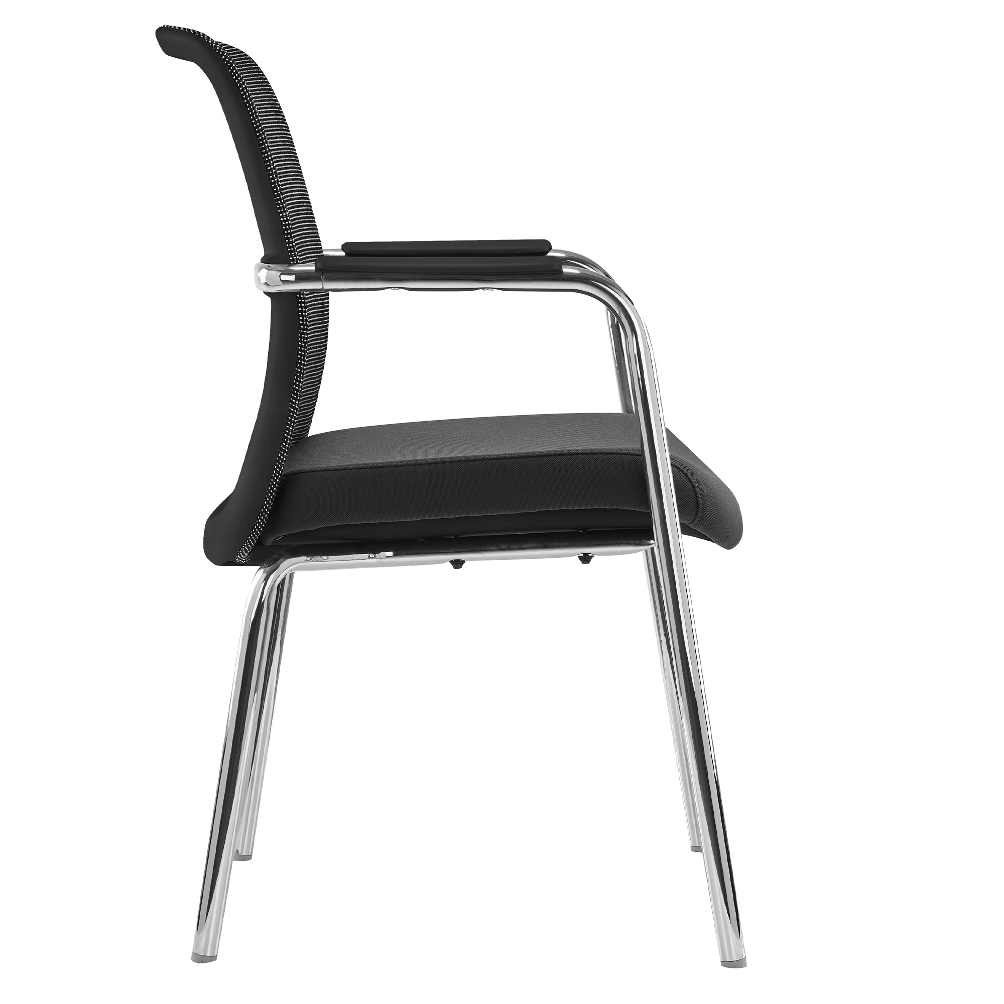 KYRA Besucherstuhl | Feste Armlehnen, Schwarz - 3 Main Image