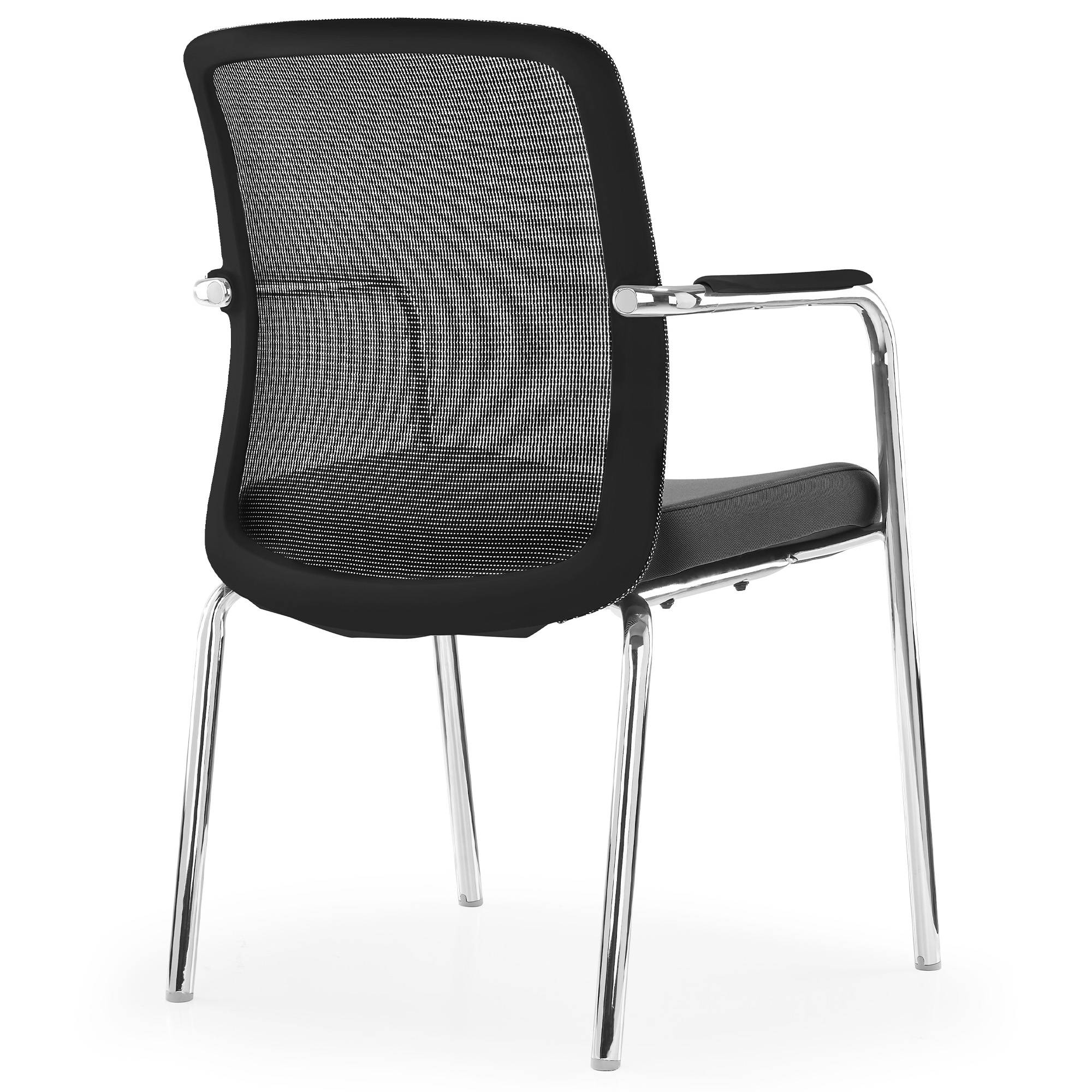 KYRA Besucherstuhl | Feste Armlehnen, Schwarz - 5 Main Image