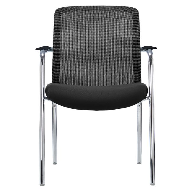 KYRA Besucherstuhl | Feste Armlehnen, Schwarz