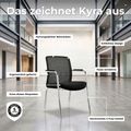 KYRA Besucherstuhl | Feste Armlehnen, Schwarz