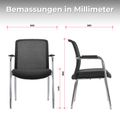 KYRA Besucherstuhl | Feste Armlehnen, Schwarz