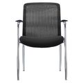 KYRA Besucherstuhl | Feste Armlehnen, Schwarz