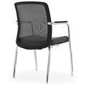 KYRA Besucherstuhl | Feste Armlehnen, Schwarz