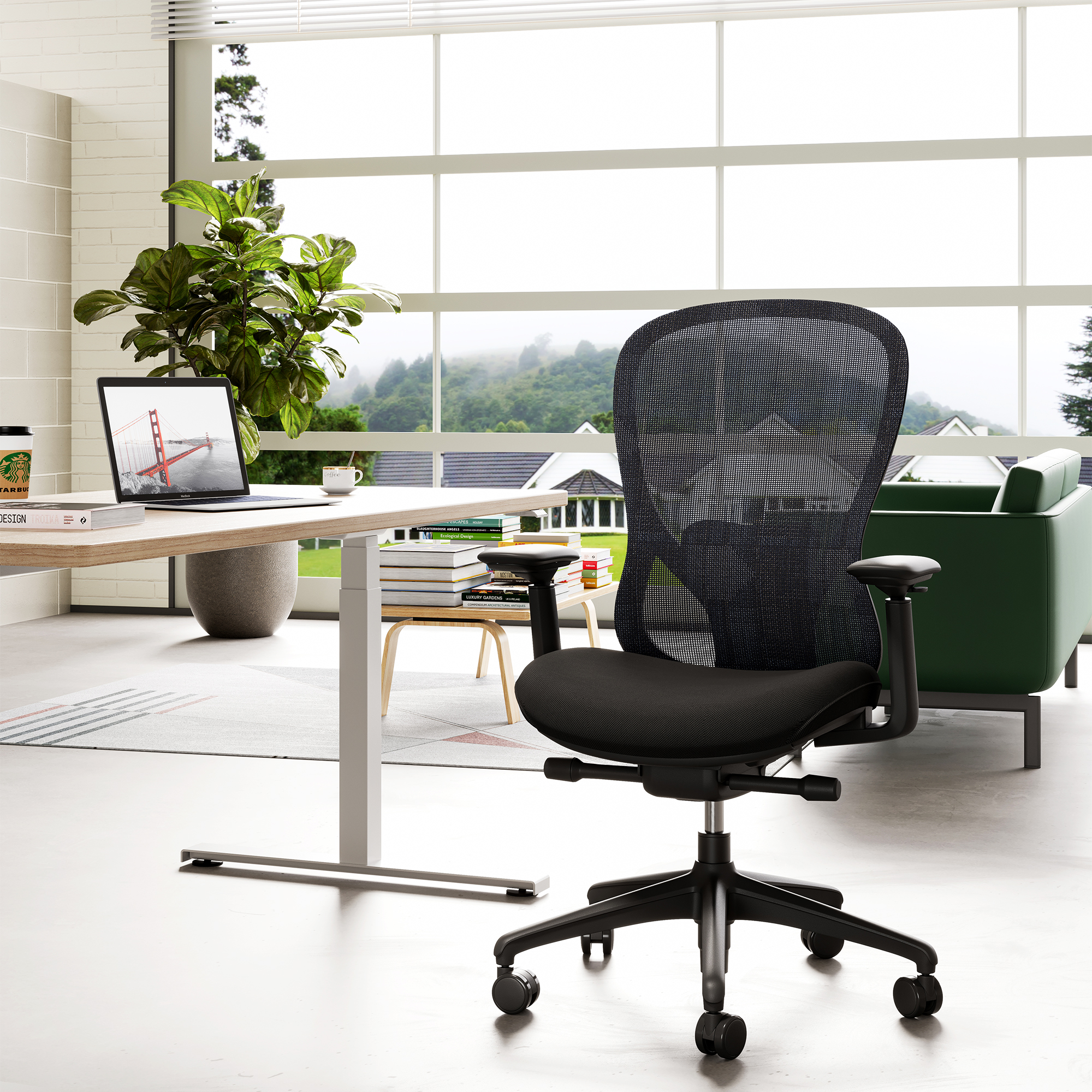 ACTIVE PRO Siège de bureau pivotant | Mécanisme synchrone, accoudoirs 4D, noir - 2 Main Image