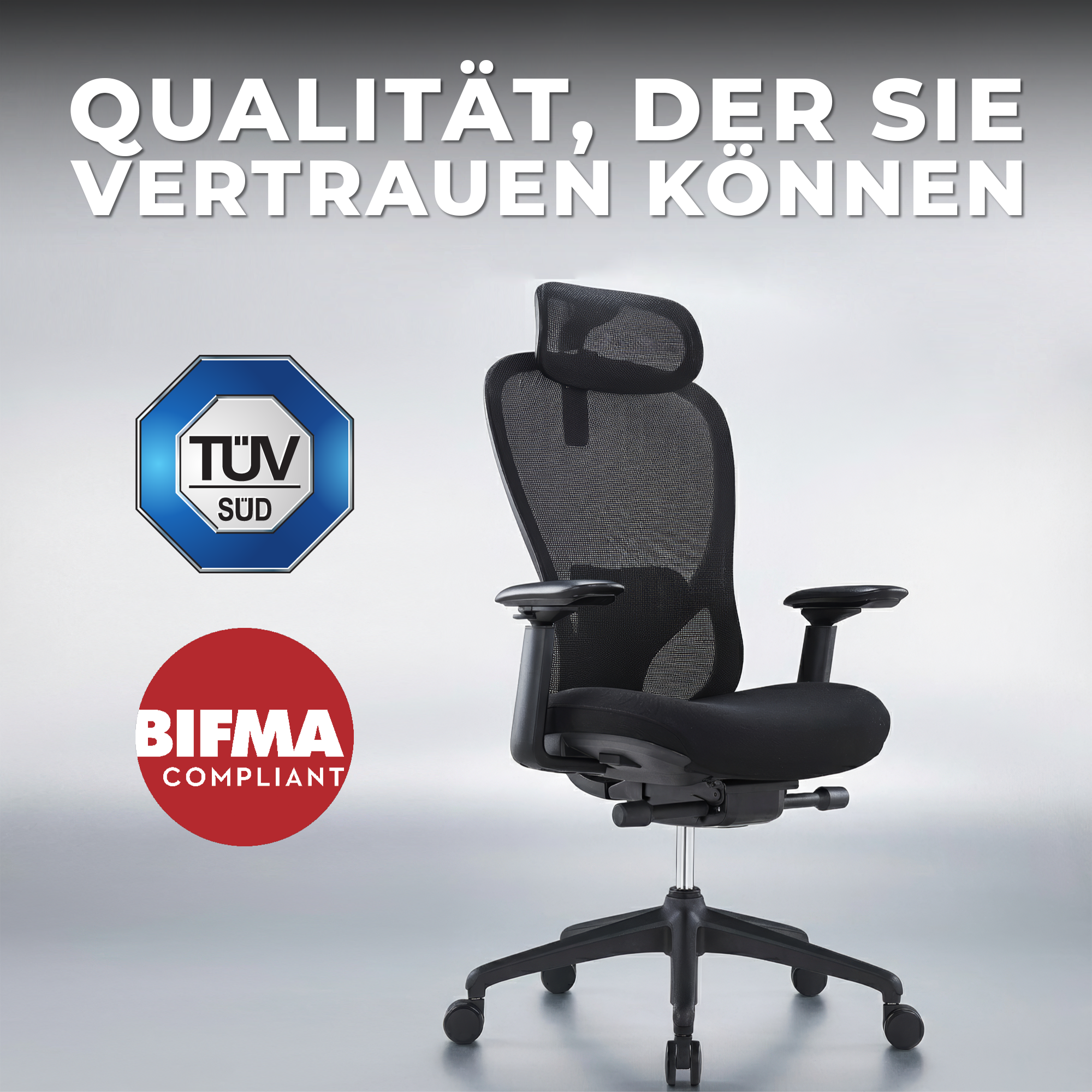 ACTIVE PRO Bürodrehstuhl | Synchronmechanik, 4D-Armlehnen, Schwarz - 20 Main Image