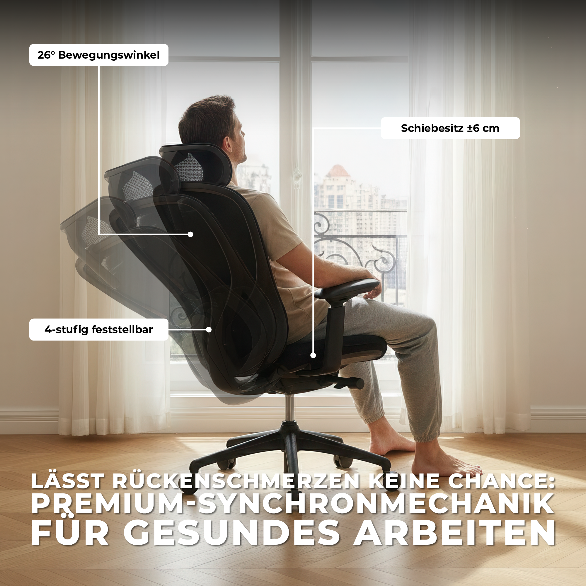 ACTIVE PRO Bürodrehstuhl | Synchronmechanik, 4D-Armlehnen, Grün - 16 Main Image