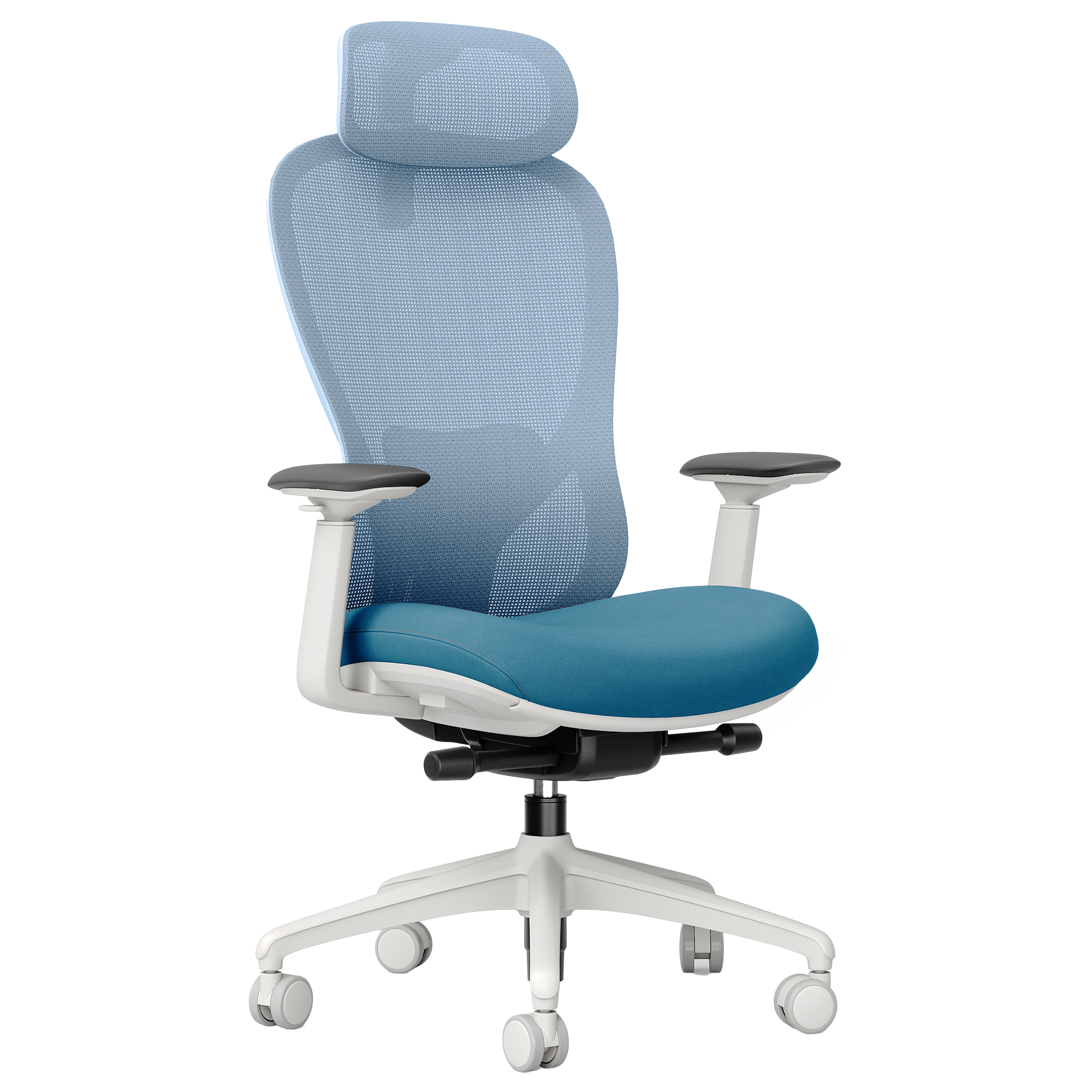 ACTIVE PRO Siège de bureau pivotant | Mécanisme synchrone, accoudoirs 4D, bleu - 1 Main Image