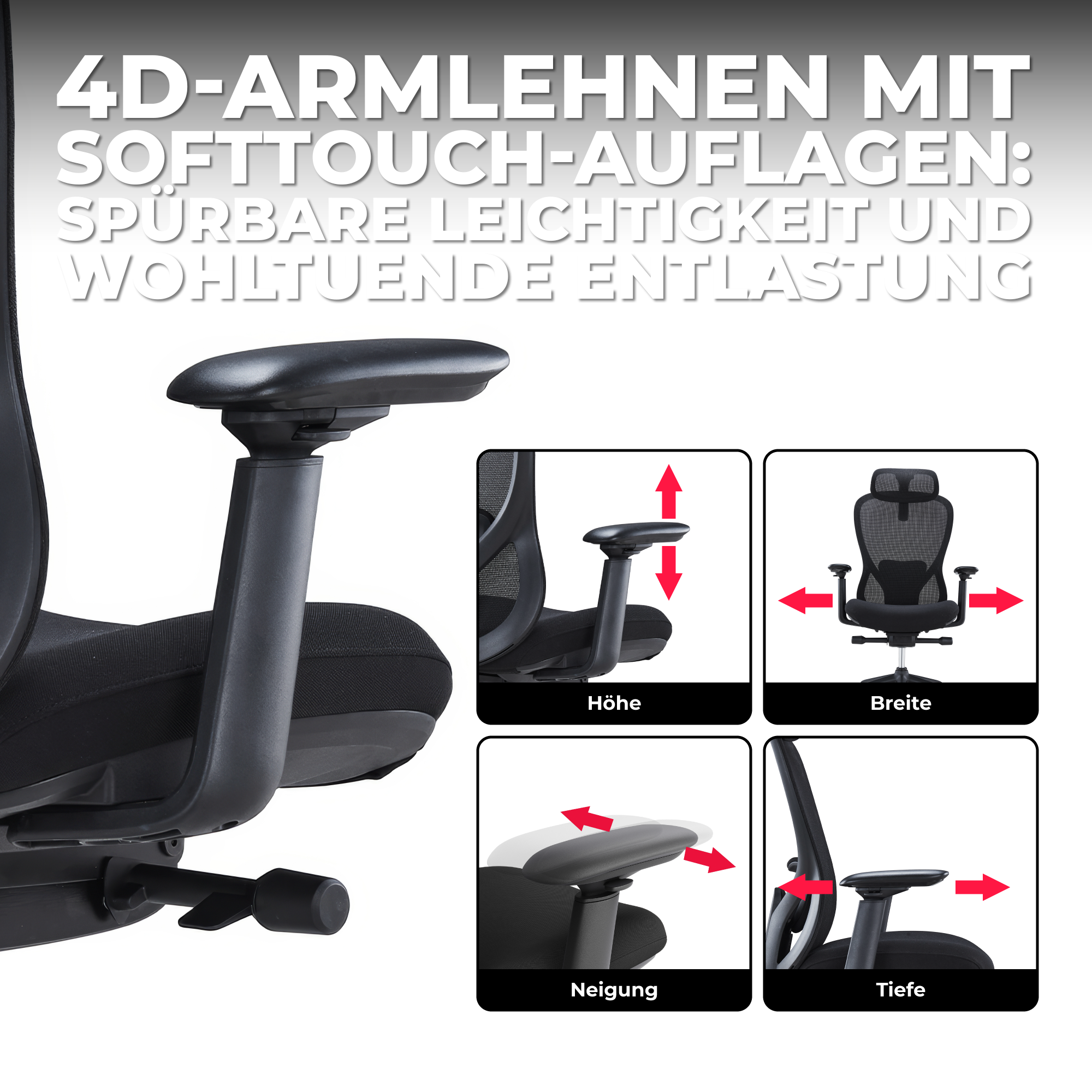 ACTIVE PRO Bürodrehstuhl | Synchronmechanik, 4D-Armlehnen, Blau - 13 Main Image
