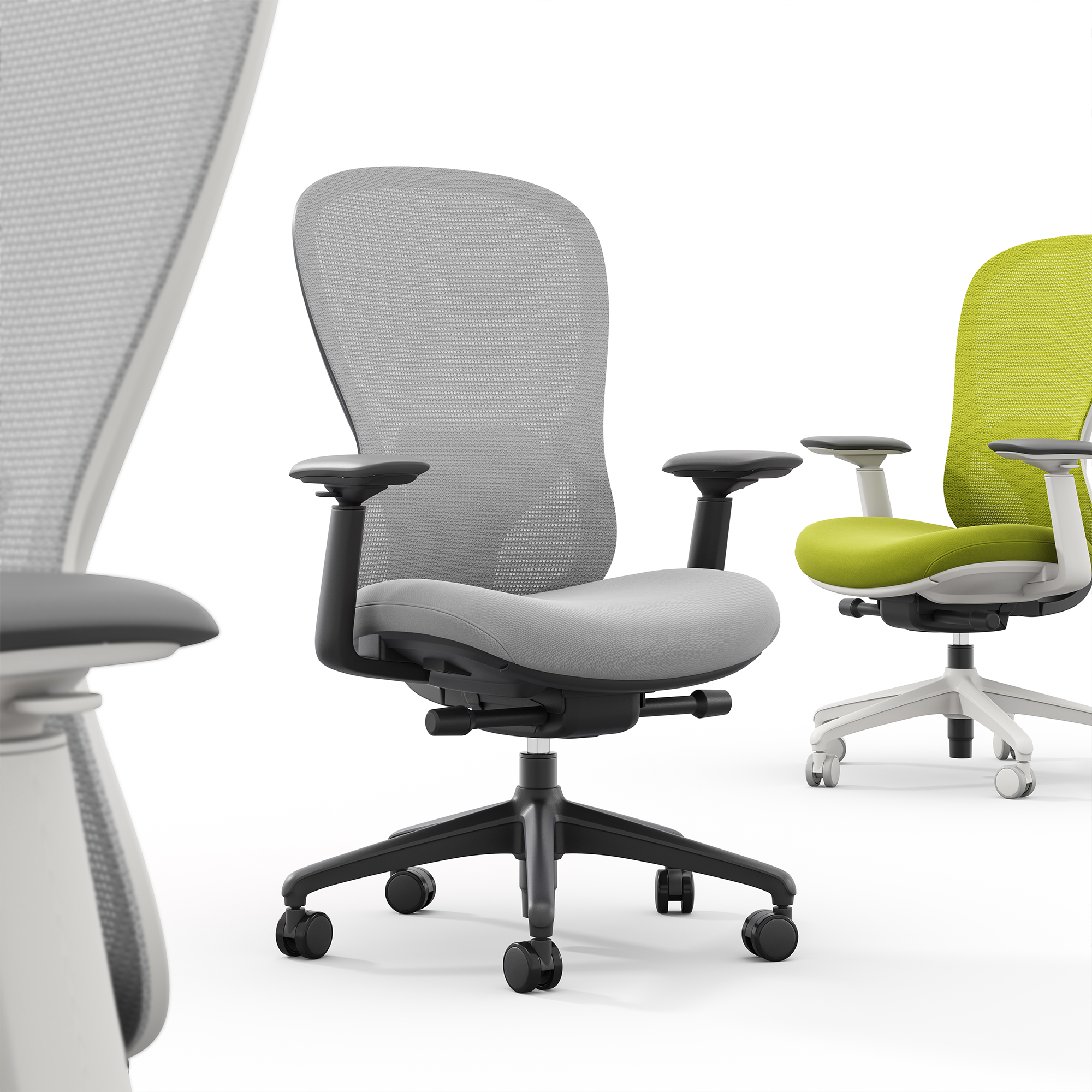 ACTIVE PRO Siège de bureau pivotant | Mécanisme synchrone, accoudoirs 4D, bleu - 2 Main Image