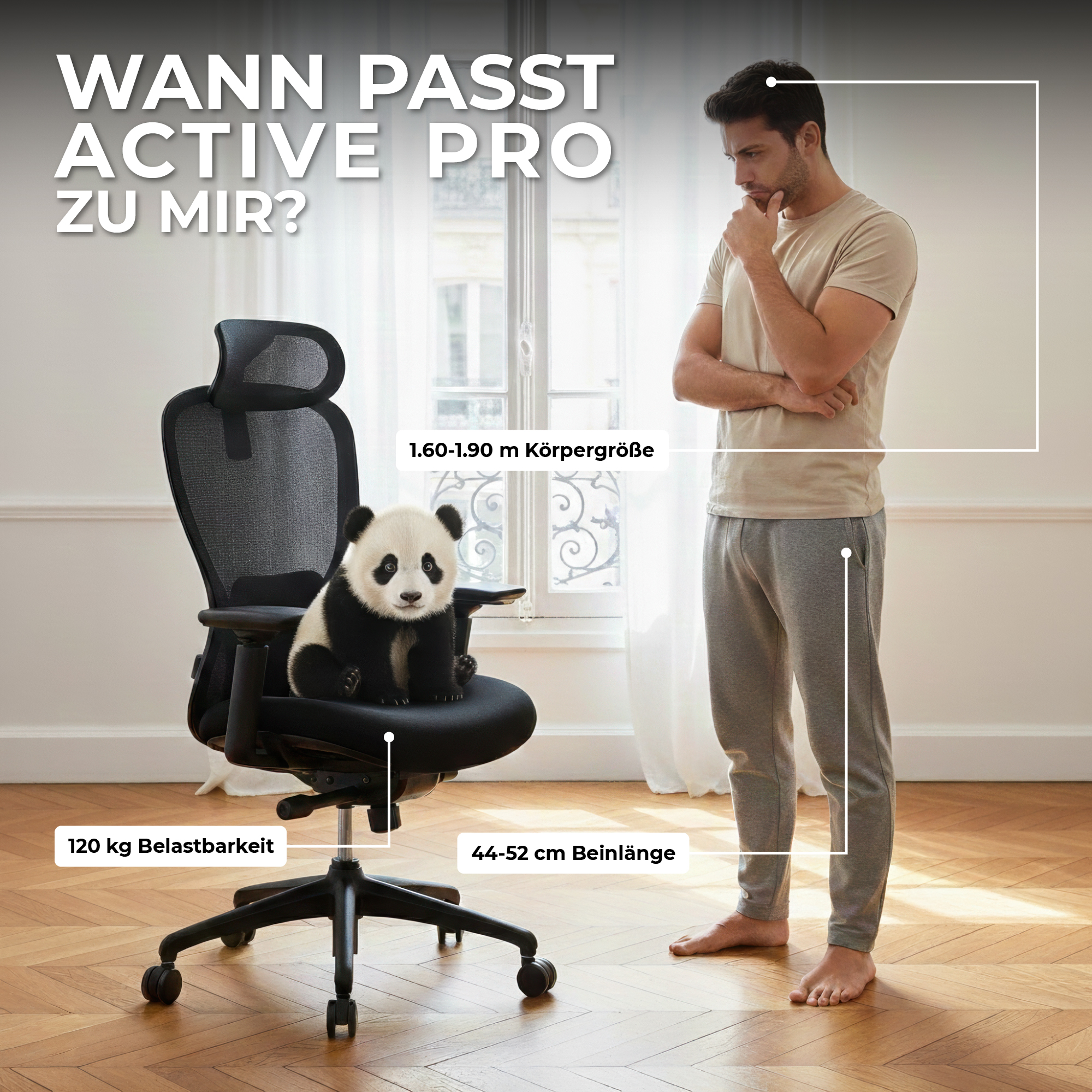 ACTIVE PRO Bürodrehstuhl | Synchronmechanik, 4D-Armlehnen, Blau - 14 Main Image