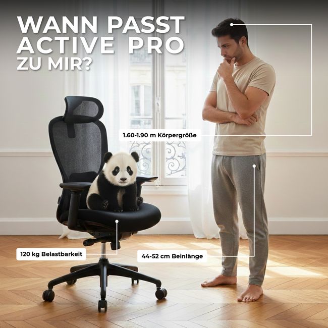 ACTIVE PRO Bürodrehstuhl | Synchronmechanik, 4D-Armlehnen, Blau